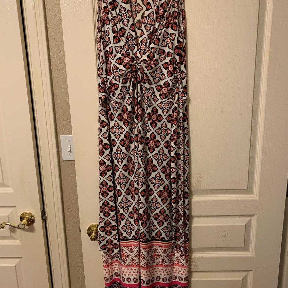 WHBM Multi colored maxi dress -tie in the back - M